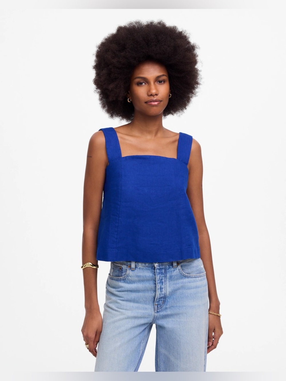 Madewell Cobalt Blue Square-Neck Tank Top